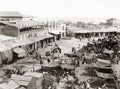 Jaffa Palestine Market Scene Camels Crowds Seaport Buildings Vtg. Photo 19thC.