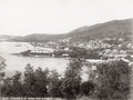 Panorama St. Thomas Harbor Bay Bluebeard's Castle Vtg. Photo 19thC.