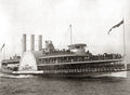 Hudson River Day Boat Albany Steamboat Passengers New York USA Vtg. Photo 19thC.