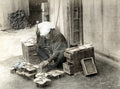 Japan Cobbler Shoe Maker Making Geta Sandals Craftsman Work Vtg. Photo 19thC.
