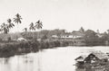Guayquil River Ecuador Houseboat Palm Trees Tropical Village Vtg. Photo 19thC.