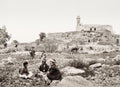 Holy Land Tomb Samuel Palestine Mosque Minaret Ruins Vtg. Photo 19thC.
