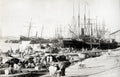 Calcutta India Hooghly River Shipping Steamships Docks Harbor Vtg. Photo 19thC.