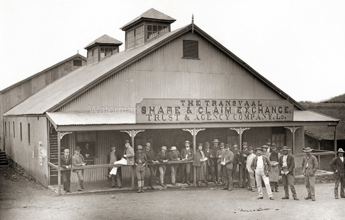 Barberton South Africa Mining Exchange Men Prospectors Gold Vtg. Photo 19thC.