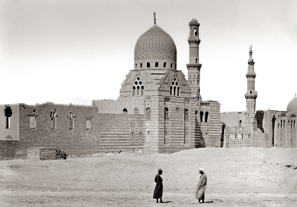 Cairo Egypt Tombs Caliphs City Dead Mosque Dome Vtg. Photo 19thC.