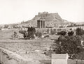 Athens Greece Acropolis Temple Jupiter Ruins Landscape Vtg. Photo 19thC.
