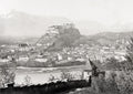 Salzburg Austria Hohensalzburg Fortress Festungsberg Cityscape Vtg. Photo 19thC.