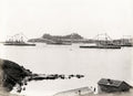 Corfu Greece Harbor Naval Fleet Warships Old Fortress Vtg. Photo 19thC.