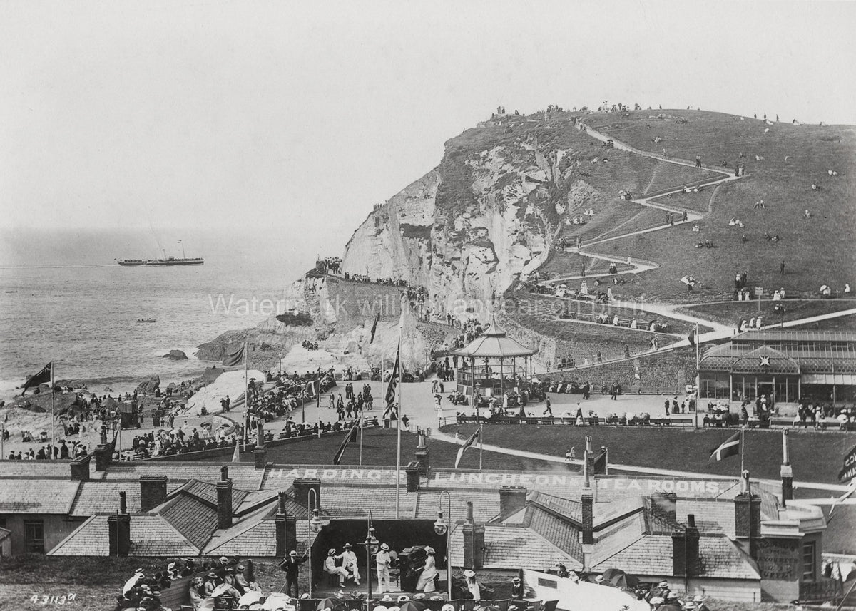 Ilfracombe North Devon Zigzag Paths Seaside Resort Cliffs Vtg. Photo 19thC.