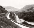 Rhayader Wales Aberystwyth Road Valley River Railway Hills Vtg. Photo 19thC.