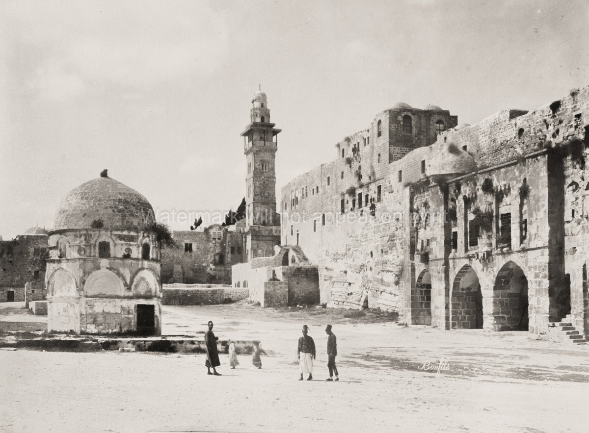 Antonia's Tower Jerusalem Holy Land Palestine Minaret Dome Vtg. Photo 19thC.