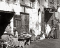 Old Cairo Egypt Street Scene Market Vendors People Vtg. Photo 19thC.