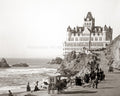 San Francisco Cliff House Seal Rocks Beach Victorian Hotel Vtg. Photo 20thC.