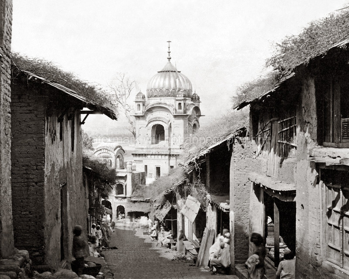 Kangra Himachal Pradesh India Golden Temple Street Scene Daily Vtg. Photo 19thC.