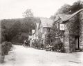 Tyn-Y-Groes Hotel Wales Stone Building Man Bench Carriage Vtg. Photo 19thC.