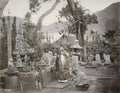 Japan Priests Buddhist Monks Graveyard Cemetery Ritual Statues Vtg. Photo 19thC.