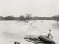 Mula-Mutha River Pune India Flooding Spate Man Landscape Vtg. Photo 19thC.