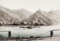 Boppard Germany River Rhine Landscape Castle Ruins Steamer Vtg. Photo 19thC.