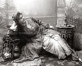 Egypt Woman With Hookah Odalisque Reclining Orientalist Vtg. Photo 19thC.