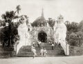 Shwedagon Pagoda Entrance Stairs Architecture Burma Myanmar Vtg. Photo 19thC.