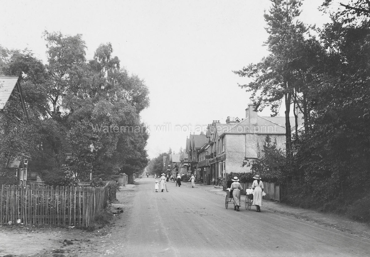 Grayshott Hampshire Headley Road Street Scene Edwardian Women Vtg. Photo 19thC.