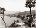 Sorrento Italy Amalfi Coast Bay View Hotels Cliffs Mountains Vtg. Photo 19thC.