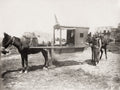 Egypt Mule Drawn Palanquin Sedan Chair Carrying Travel Vtg. Photo 19thC.