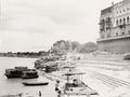Varanasi Benares India Temple Ghat River Boats Palace Vtg. Photo 19thC.