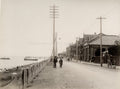 Yokohama Japan Bund Waterfront Pedestrians Rickshaw Buildings Vtg. Photo 19thC.