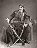 Turkey Dragoman Interpreter Guide Armed Man Costume Sword Vtg. Photo 19thC.