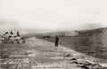 Plymouth Breakwater Seascape Stone Pier Men Fort Sailboat Vtg. Photo 19thC.