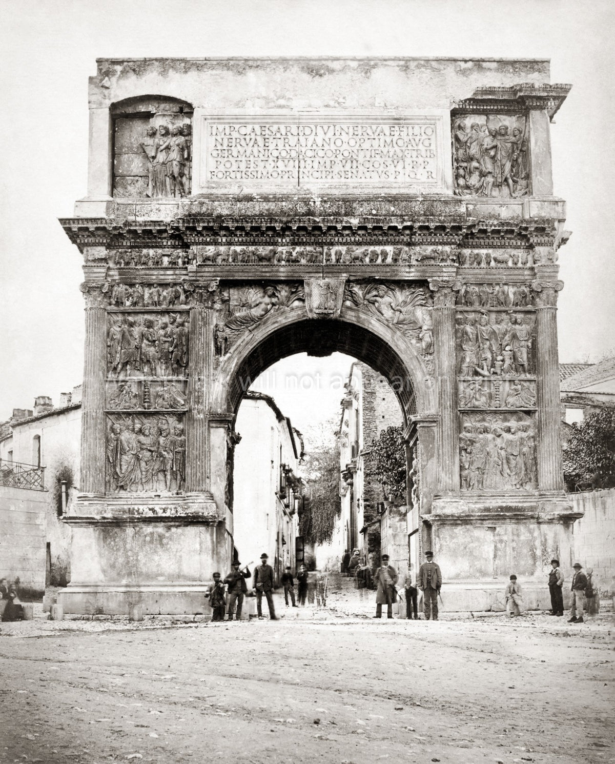 Arch Trajan Benevento Italy Roman Monument Architecture Vtg. Photo 19thC.