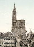 Strasbourg Cathdrale Notre Dame Munster Gothic Spire Vtg. Photo 19thC.