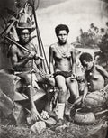 Pacific Islands Fiji Native Family Tribal Portrait Pottery Vtg. Photo 19thC.