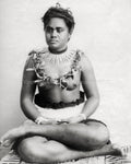 Samoan Girl Portrait Traditional Dress Jewelry Woman Samoa Vtg. Photo 19thC.