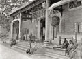 Canton Guangzhou China Temple Ornate Architecture People Bell Vtg. Photo 19thC.