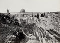 Jerusalem Mosque Omar Dome Rock City Walls Minaret Vtg. Photo 19thC.