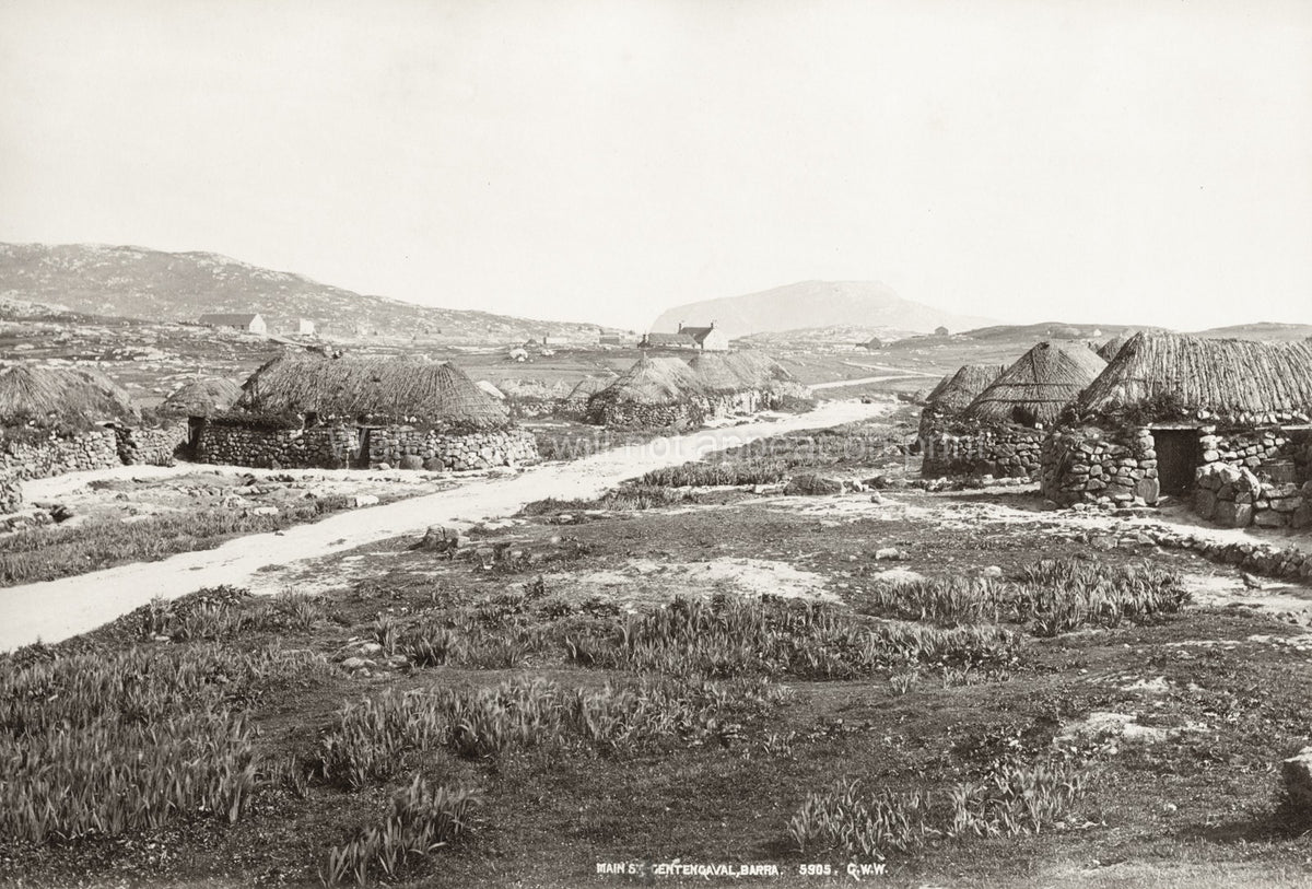 Main St Centengaval Outer Hebrides Scotland Rural Village Vtg. Photo 19thC.