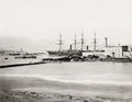 Port Said Suez Canal Ship Dock Wharf Harbor Steamship Vtg. Photo 19thC.