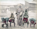 Japan Street Acrobats Performers Children Masks Drum Handstand Vtg. Photo 19thC.