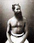 Sinhalese Man Ceylon Sri Lanka Bare Chested Beard Portrait Vtg. Photo 19thC.