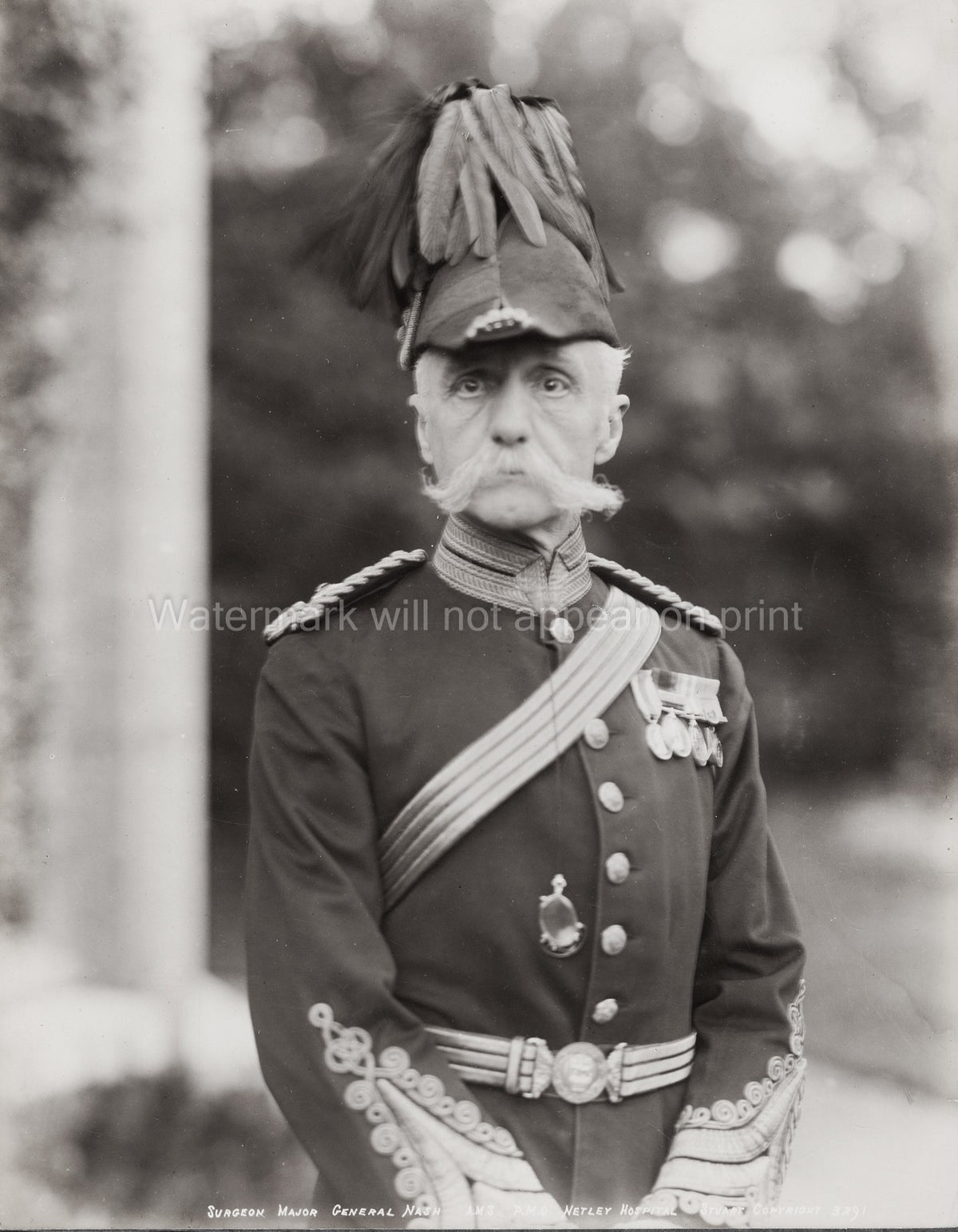 British Army Major General Nash Surgeon Portrait Uniform Vtg. Photo 19thC.