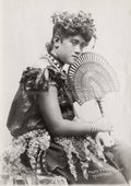 Samoan Woman Taupo Matautu Studio Portrait Traditional Dress Vtg. Photo 19thC.