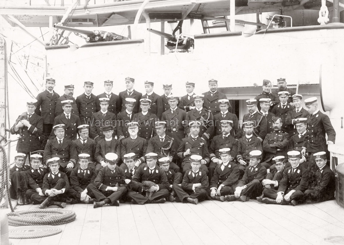 HMS Centurion Officers China Boxer Rebellion Royal Navy Vtg. Photo 19thC.