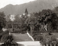 Hong Kong Public Gardens Stairs Fountain Mountain Landscape Vtg. Photo 19thC.
