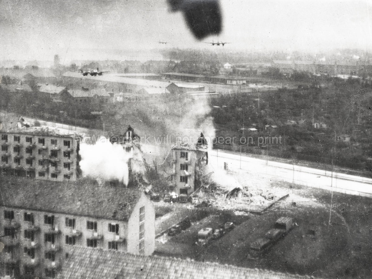 Aarhus Denmark WWII Mosquito Bombers Attack Air Raid Destruction Vtg. Photo WW2