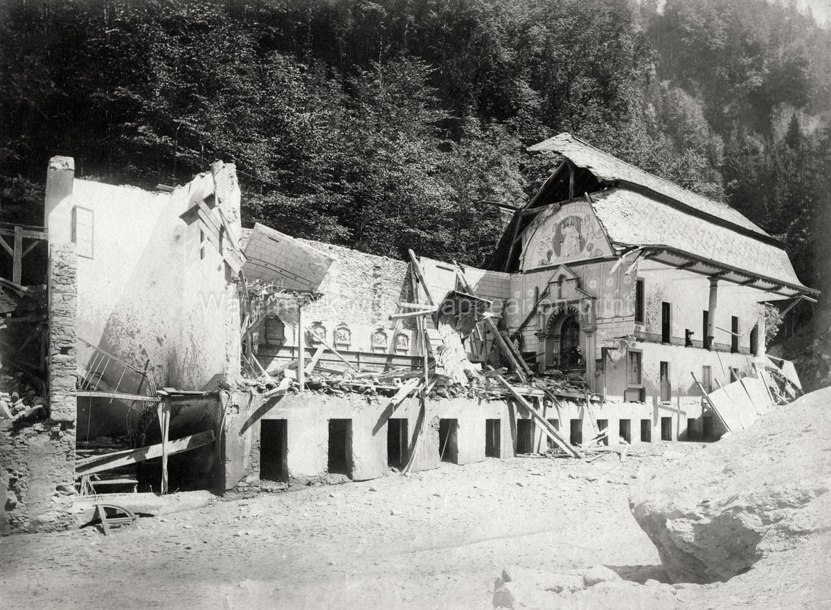 Saint-Gervais Chapel Ruins Mountain Damage Religious Vtg. Photo 19thC.