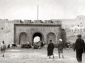 Tangier Morocco City Gate Fortress Walls Camels Market Scene Vtg. Photo 20thC.