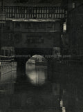Lincoln England High Bridge River Witham Tudor Architecture Vtg. Photo 20thC.