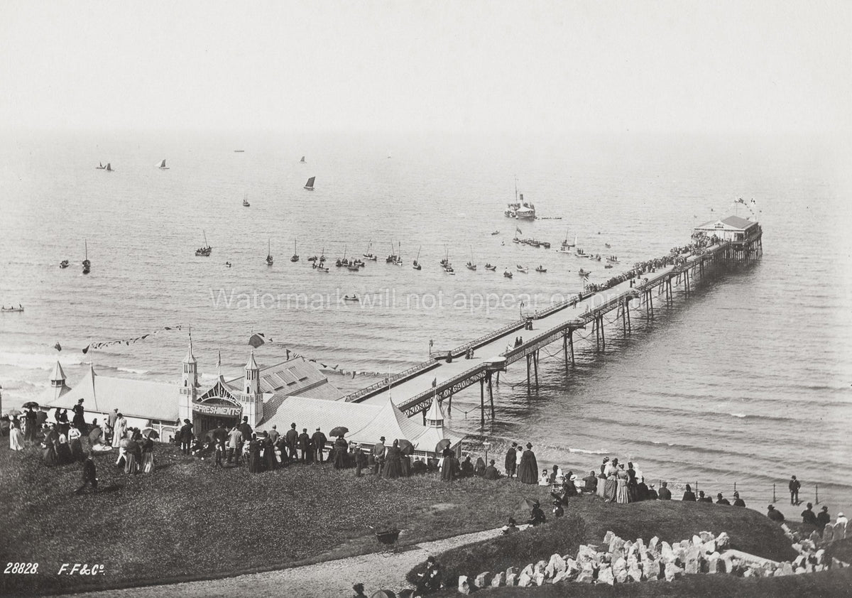 Scarborough Promenade Pier North Yorkshire Seaside Resort Vtg. Photo 20thC.
